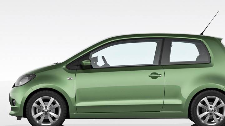 Side Pose Of 2012 SKODA Citigo In Green